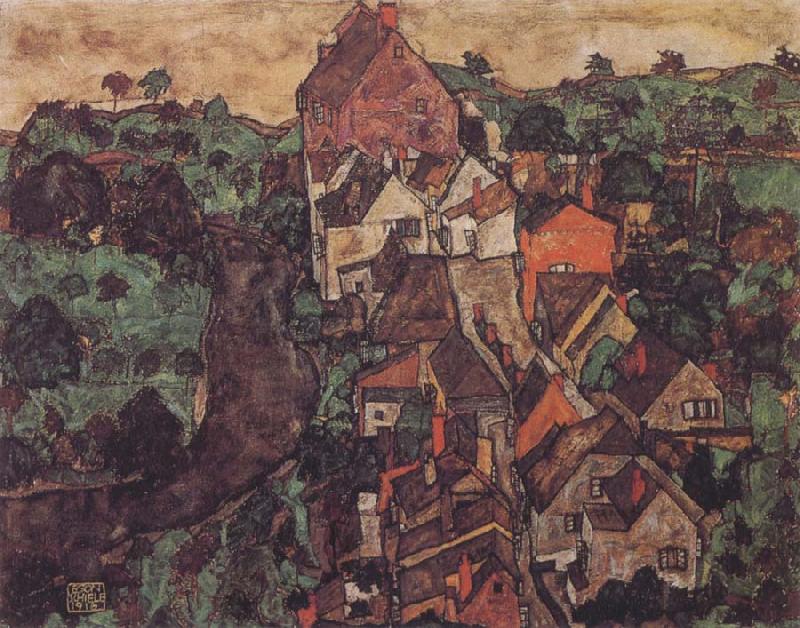 Egon Schiele Krumau Landscape oil painting image